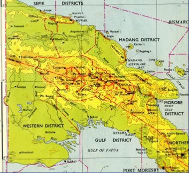 Map of PNG highlighting Highland region. Source unknown.