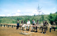 Patrol Officer John Colman, Dr Vin Zigas, medical orderlies and villagers, Okapa ca 1955. Courtesy  Bill Brown.