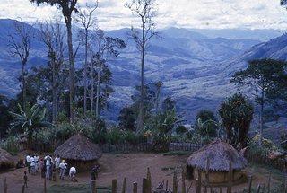 Medical review of kuru sufferer in a village near Okapa, 1968. Photo AJR.