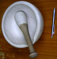 Mortar and pestle.