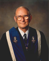 Prof Cox wearing RCOG gown.  He was President of Australian Council of RCOG 1975-8 before RACOG was formed.