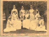 Matron Graham and 7 charge nurses, Adelaide Hospital grounds, circa 1900
