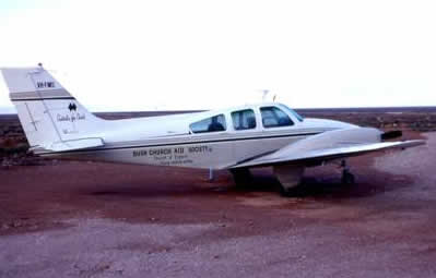 One of the later aeroplanes, a twin engined Beech Baron.