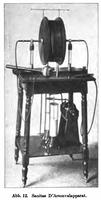 A diathermy machine used my D'Arsonval. (From "<em>Lehrbuch</em>")